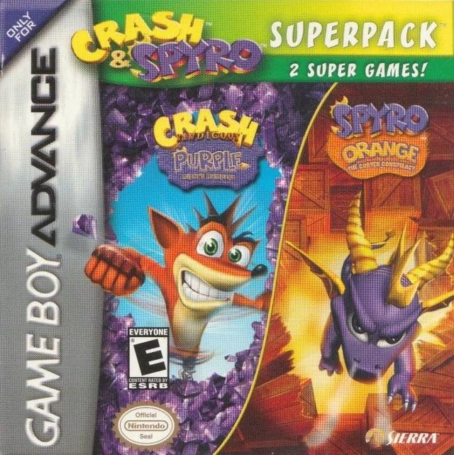 Crash & Spyro Superpack - Crash Bandicoot Purple and Spyro Orange rom